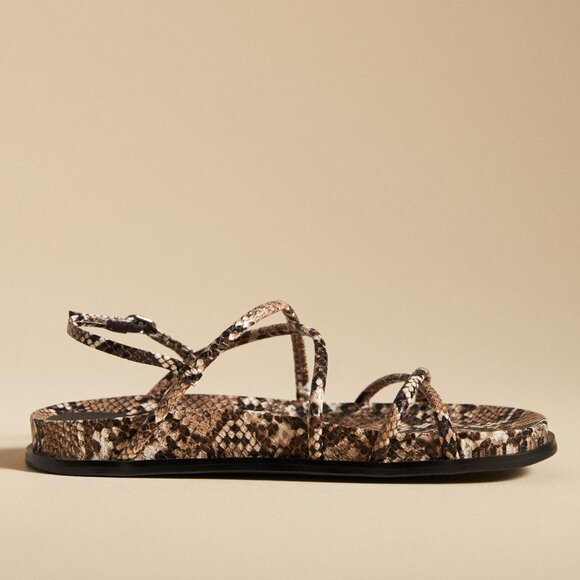 NEW Jeffrey Campbell Women La Empress Strappy Sandals Neutral Motif